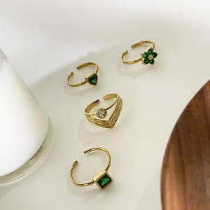 1 Stück schlichter Herzring aus Edelstahl in Goldfarbe h5 Bild3