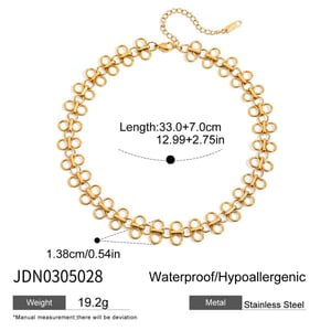 1 pair  clover stainless steel gold color women's chain necklaces h5 Picture2
