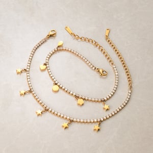 1 Piece Shining Star Stainless Steel Gold Color Women's Pendant Necklaces h5 Picture7