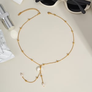 1 Piece Stainless Steel  Gold Color Moon Pendant Necklaces h5 Picture4
