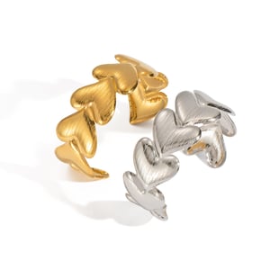 1 Piece Heart Stainless Steel Gold Color Cuff Bracelet h5 Picture5
