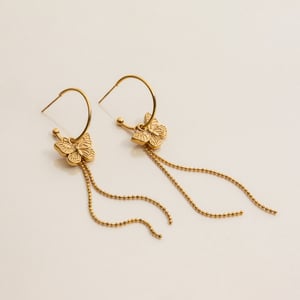 1 Pair Romantic Series Sweet Butterfly Tassels Stainless Steel Gold Color Women's Drop Earrings h5 Picture5