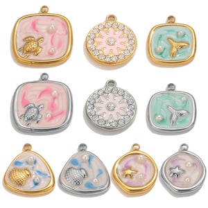 1 Piece DIY Shell Stainless Steel Women's Pendants h5 Picture2