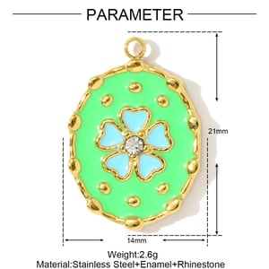 1 Piece Colorful Series DIY Droplet Stainless Steel Gold Color Women's Pendants h5 Picture2