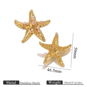1 Piece DIY Starfish Stainless Steel Women's Pendants h5
