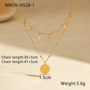 1 Pair Simple Series Daily Geometric Stainless Steel Women's Layered Necklaces h5