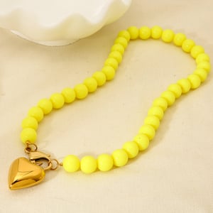 1 Stück Herz Acryl Gold Farbe Perlen Halskette h5 Bild3