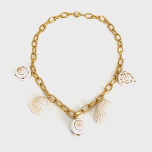 1 Piece Shell Stainless Steel Gold Color Pendant Necklace h5