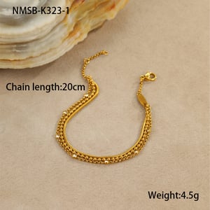 1 Pair Simple Series Daily Stainless Steel Women's Chain Bracelets h5