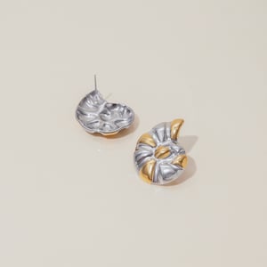 1 Pair Fashionable Shell Stainless Steel Gold Color Women's Stud Earrings h5 Picture6