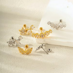 1 Stück Kupfer Zirkon Piercings Ohrring h5 Bild3