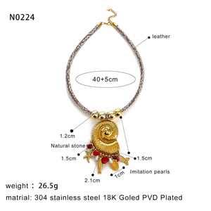 1 Piece Whelk Stainless Steel Gold Color Pendant Necklace h5 Picture2