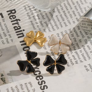 1 Pair Simple Bow Knot Stainless Steel Gold Color Stud Earrings h5 Picture2