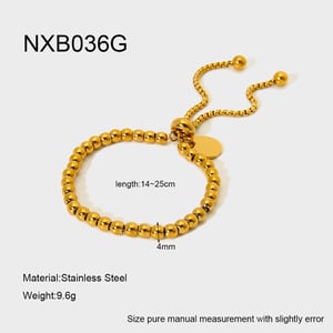 Simple Series Daily Geometric Stainless Steel Gold Color Women's Bracelets h5 