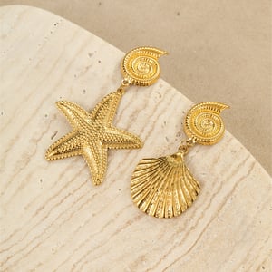 Vacation Turtle Stainless Steel  Gold Color  Women's Dangle Earrings h5 Picture3