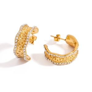 1 Pair Stainless Steel Gold Color Stud Earrings h5