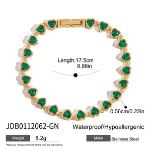 1 Piece Luxurious Series Retro Green Stainless Steel Gold Color Women's Chain Bracelets h5