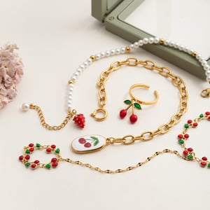 1 Piece Vivid Cute Fruits Stainless Steel Gold Color Women's Charm Bracelets h5 Picture7
