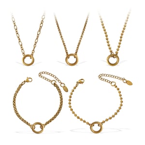 1 Piece Simple Stainless Steel Gold Color DIY Charm Bracelet h5 Picture4