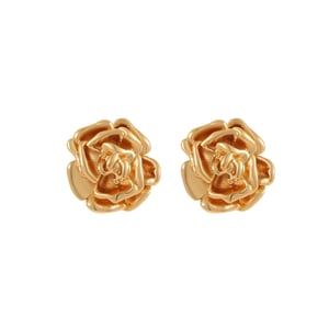 Daily Flower Stainless Steel Gold Color Women's Stud Earrings h5 Picture5