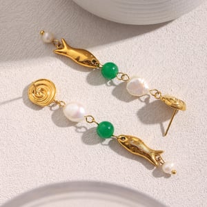1 paire de boucles d'oreilles pendantes élégantes en acier inoxydable pour femme, série Simple, motif animal h5 Image2