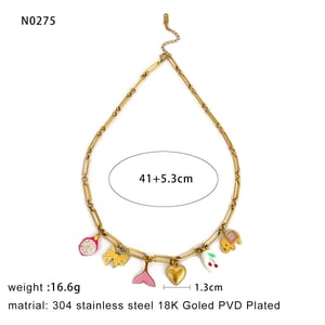 1 Piece Stainless Steel Gold Color Pendant Necklace h5