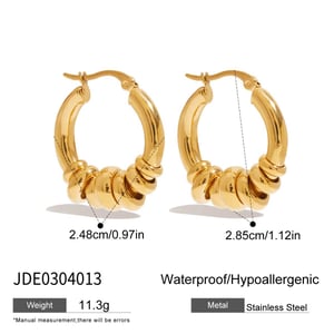 1 Pair Classic Mixed Color Stainless Steel Gold Color Women's Hoop Earrings h5 Picture2