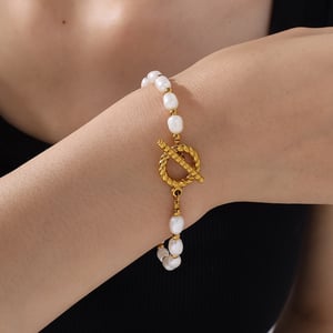 1 Piece Gold Color Pearl Beaded Necklace h5 Picture3