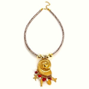 1 Piece Whelk Stainless Steel Gold Color Pendant Necklace h5