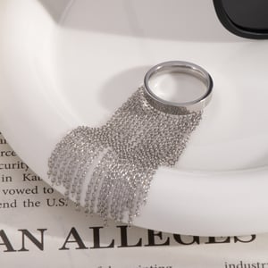 1 Stück Statement-Ringe aus Edelstahl mit Quaste h5 Bild2