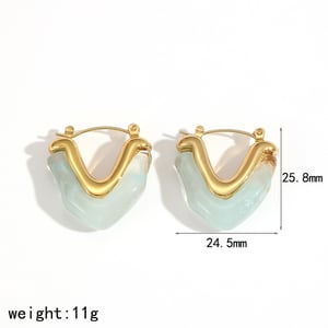 1 Pair Romantic Heart Hoop Earrings h5 