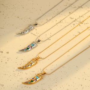 Luxe retro roestvrijstalen dameshangerkettingen met gouden hangers h5 Afbeelding2