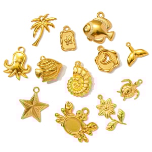 1 Piece Romantic Series DIY Turtle Stainless Steel Gold Color Women's Pendants h5 Picture3
