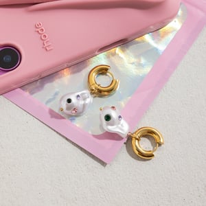 1 Pair Colorful Asymmetry Stainless Steel Gold Color Women's Drop Earrings h5 Picture6