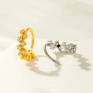 1 Piece Copper Gold Color Zircon Nose Stud h5 Picture3