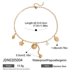 1 Piece Romantic Cherry Stainless Steel Gold Color Women's Pendant Necklaces h5