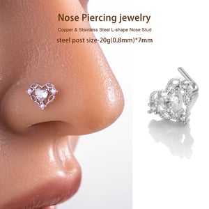 1 Piece Copper Gold Color Zircon  Nose Stud h5 Picture6