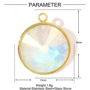 1 Piece DIY Geometric Glass Stainless Steel Gold Color Women's Pendants h5 Picture2