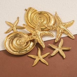 1 Piece Statement DIY Starfish Stainless Steel Women's Pendants h5 Picture2