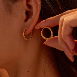 Simple Series Daily Geometric Stainless Steel Women's Hoop Earrings h5 Picture2