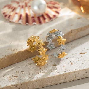 1 Piece Simple Star Stainless Steel Gold Color Minimalist Ring h5 Picture3