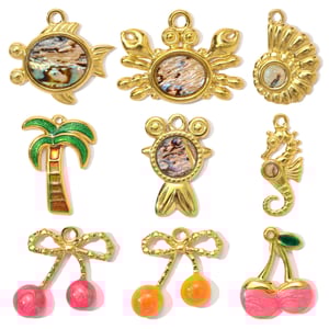 1 Piece Romantic Series Natural Cherry Stainless Steel Gold Color Women's Pendants h5 Picture4