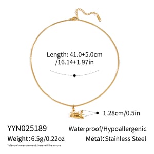 1 Piece Crab Stainless Steel Gold Color Pendant Necklace h5