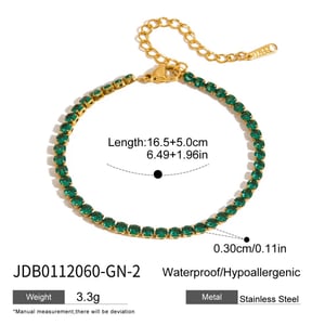 1 Piece Luxurious Series Retro Green Stainless Steel Gold Color Women's Chain Bracelets h5 