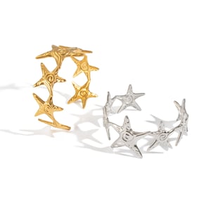 1 Piece Starfish Stainless Steel Gold Color Cuff Bracelet h5 Picture5