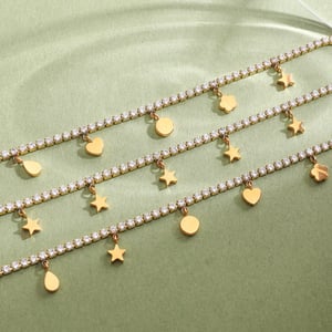 1 Piece Shining Star Stainless Steel Gold Color Women's Pendant Necklaces h5 Picture8