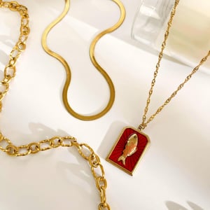 1 Piece Fish Stainless Steel Gold Color Pendant Necklace h5 Picture3