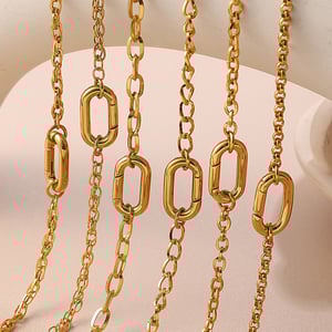 1 Piece Simple Stainless Steel Gold Color DIY Charm Bracelet h5 Picture3