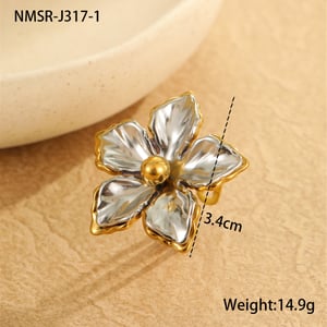Luxurious Mixed Color Stainless Steel  Women's Adjustable Rings h5