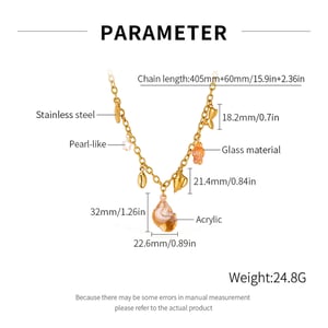 1 pezzo di collana con ciondolo a forma di conchiglia per le vacanze in acciaio inossidabile color oro da donna h5 Immagine2